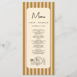 Tipografia de Letra Manual Menu de Casamento Retro