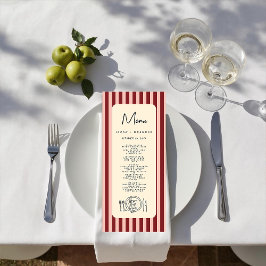 Tipografia de Letra Manual Menu de Casamento Retro