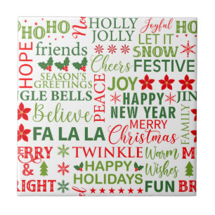 Tipografia de Natal Vermelho & Verde Padrão Sem Co