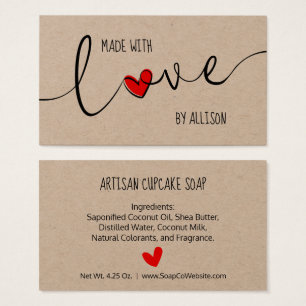 Tipografia de Roteiro Feita Com Amor Kraft Etiquet