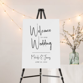 Tipografia de Roteiro Mínimo Casamento Boas-Vindas