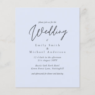 Tipografia de Script Azul Claro Apenas Casamento O