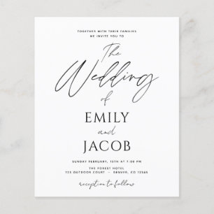 Tipografia de Script Branco Preto de Casamento de