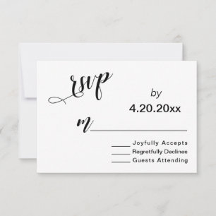 Tipografia de Script Elegante, RSVP de Casamento M