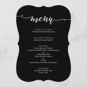 Tipografia de Script Simples   Menu Casamento Pret