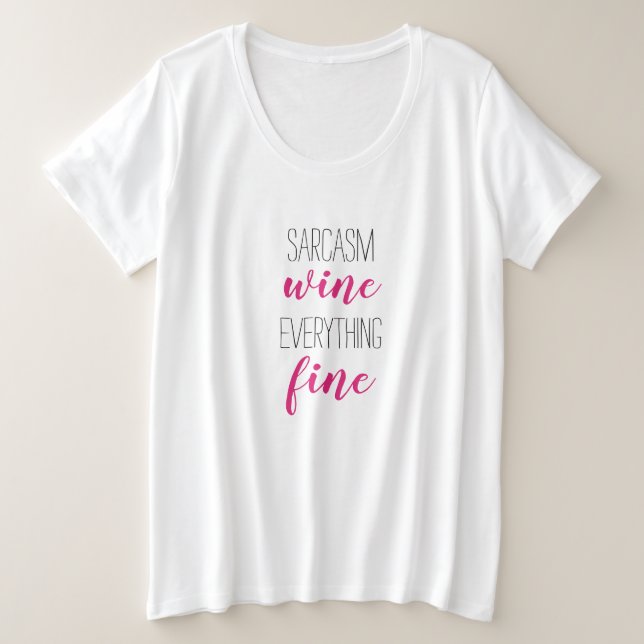 Tipografia Diversa Vinho De Sarcasmo Mais Camisa D (Frente do Design)