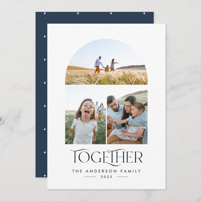 Tipografia do Arco Azul com Fotografia Moderno 3 (Frente/Verso)