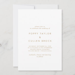 Tipografia Dourada Chic O Casamento Do Convite