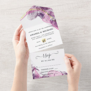 Tipografia Elegante Casamento com Tinta Roxa e Dou