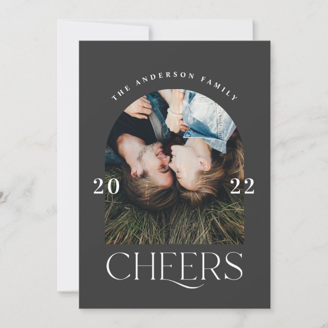 Tipografia elegante moderna - preto + Natal branco (Frente)