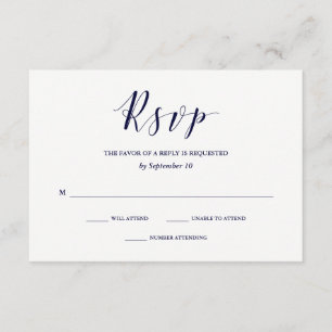 Tipografia Elegante RSVP de Casamento Azul do ma
