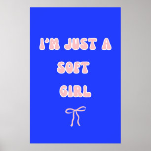 Tipografia Estética Soft Girl Azul e Rosa Poster