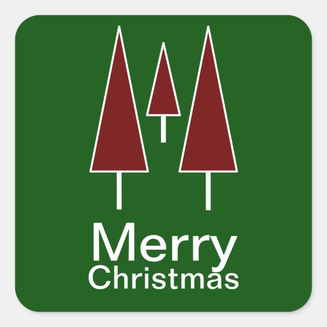 Tipografia Feliz Natal Adesivo Quadrado (Frente)