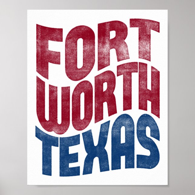 Tipografia Fort Worth Poster Texas (Frente)
