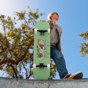 Tipografia Merry Woofmas Skateboard
