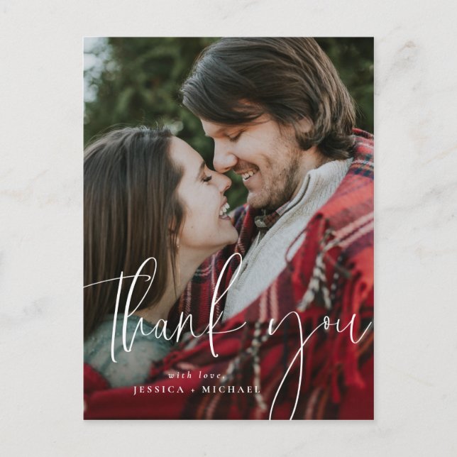 Tipografia Mínima Branca Obrigado Cartões (Frente)