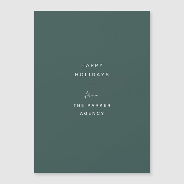 Tipografia mínima | Cartão verde de férias da empr (Frente)