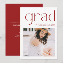 Tipografia Minimalista Vermelha Anúncio de Graduaç