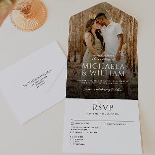 Tipografia Moderna Casamento Foto Única