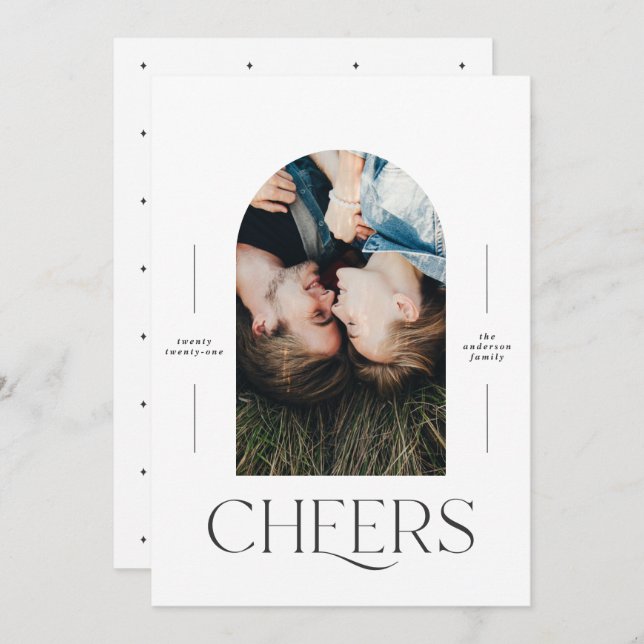 Tipografia moderna de 1 fotografia a preto + branc (Frente/Verso)