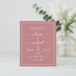Tipografia Moderna de Casamento Cor-de-Rosa Rosa d