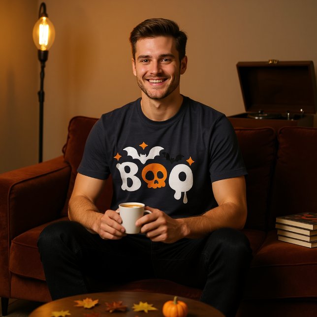 Tipografia moderna do Halloween Boo Skull Bats (Criador carregado)