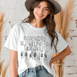 Tipografia Moderna Engraçada Pela Planta Apresenta<br><div class="desc">Apresentador Planta Lover Funny Modern Typografia Moderna Womens Tshirt Fashion Top apresenta o texto "Introduzido pela vontade de falar sobre plantas" na moderna tipografia escrita acentuada com folhas. Presente perfeito para ela no aniversário,  Natal,  Dia de as mães e muito mais. Projetado pelo Evco Studio www.zazzle.com/store/evcostudio</div>