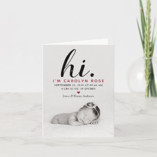 Tipografia moderna "olá!." Anúncio do nascimento