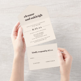 Tipografia Negrita Creme Marrom Casamento Moderno