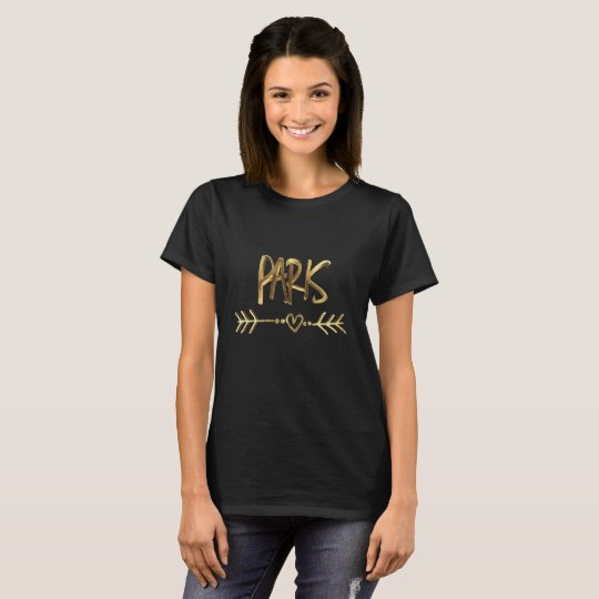 Tipografia preta do olhar do ouro de Paris France Camiseta
