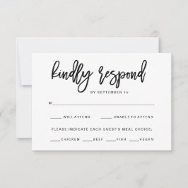 Tipografia Preto e Branco | Opção de Refeição RSVP