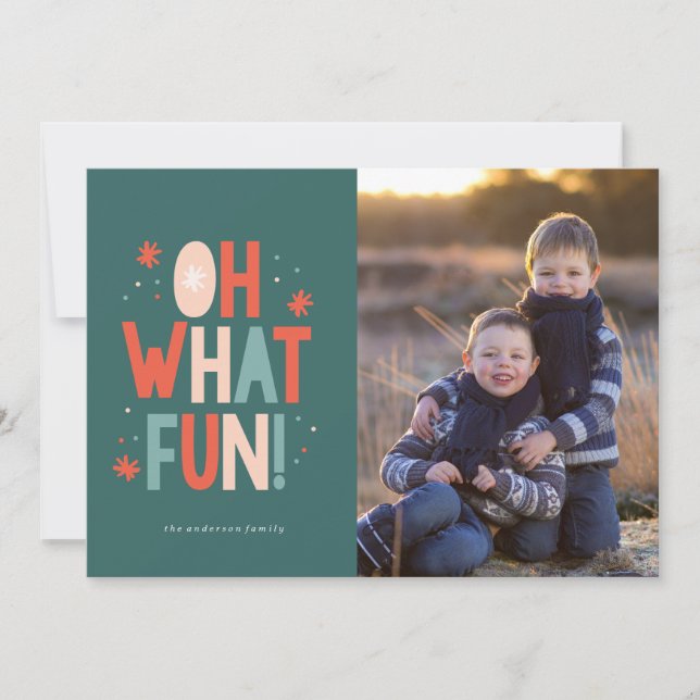 Tipografia Que Divertido! Cartão de Natal (Frente)