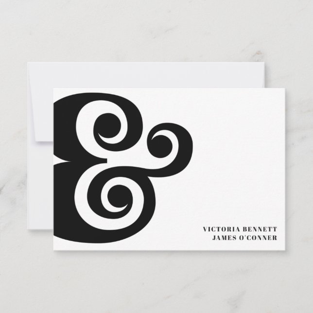 Tipografia Retro Ampersand Casamento Salve a Data (Frente)