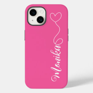 Tipografia rosa-quente, branca, personalizada