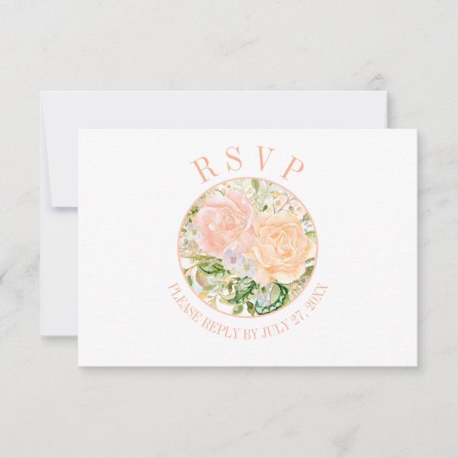 Tipografia Rosas de Pêssego Frame RSVP (Frente)