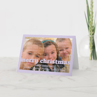 Tipografia Roxa Cartão de Saudação Feliz de Natal