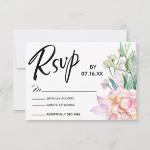 Tipografia RSVP com Florestas de Aquarela Artístic