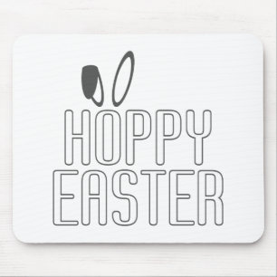 Tipografia Simples de Páscoa de Hoppy Mousepad