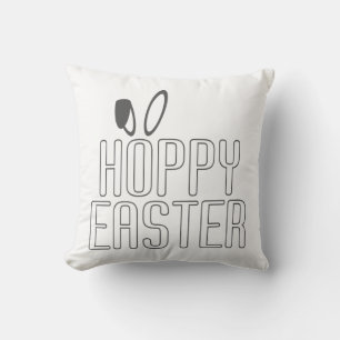 Tipografia Simples de Páscoa Hoppy Pun Almofadas