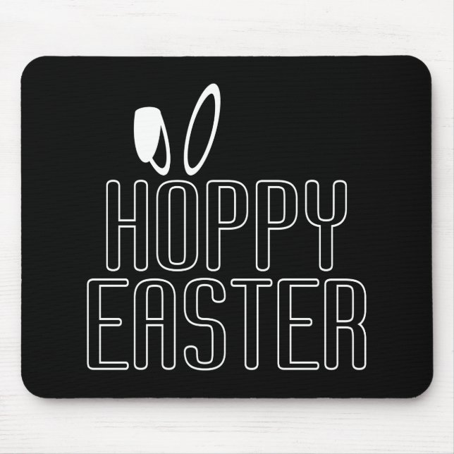 Tipografia Simples de Páscoa Hoppy Pun | Mousepad (Frente)