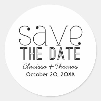 Tipografia Trendy Salve os Adesivos de Data, Preto