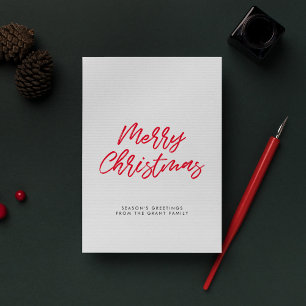 Tipografia vermelha moderna Cartão de Natal Merry