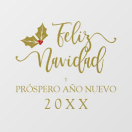 Tipografia Whimsical espanhola Dourada Feliz Navid
