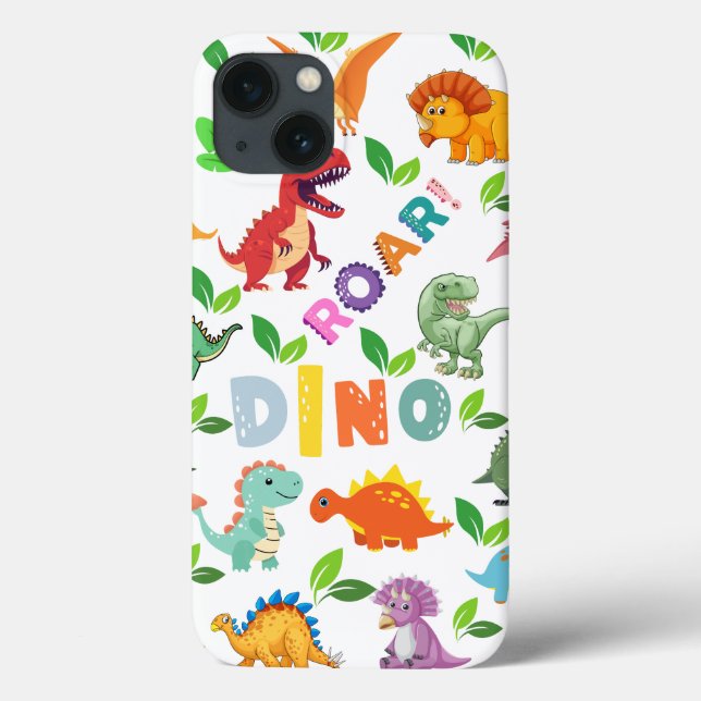 Tipos bonitos de dinossauros sem costura (Verso)