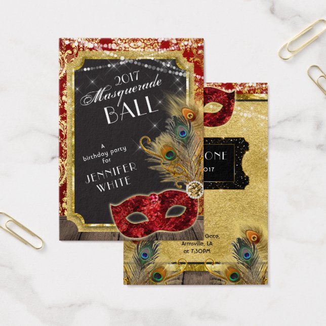 Tíquete de Admissão de Peacock Dourado Vermelho de (Escritótio)