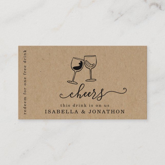 Tíquete de Bebida, Cartão de visita de Voucher de  (Frente)