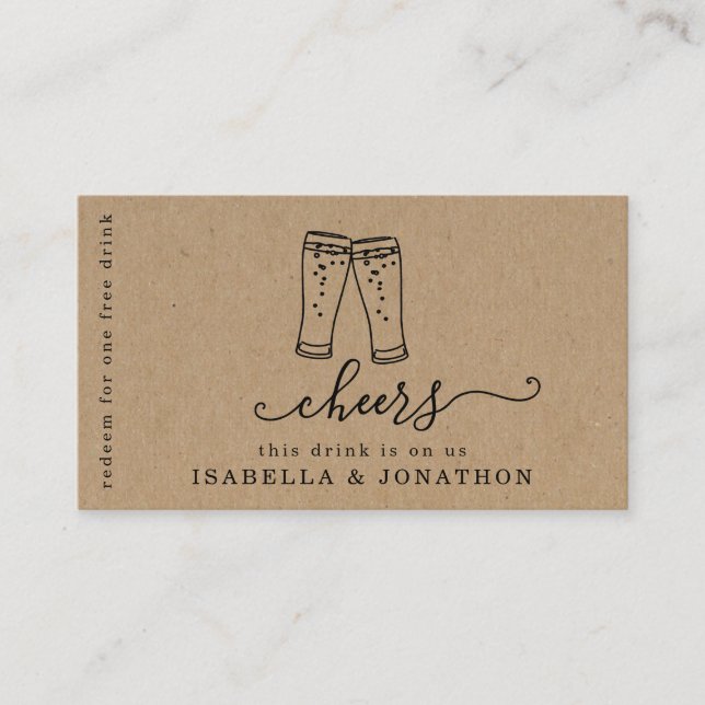 Tíquete de Bebida, Cartão de visita de Voucher de  (Frente)