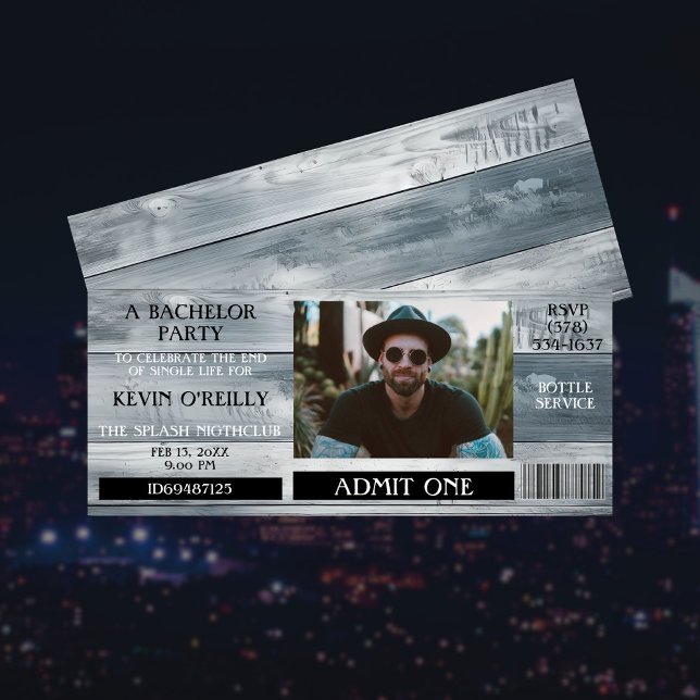 Tíquete de Convite para Fotografias de solteiro ou (Criador carregado)