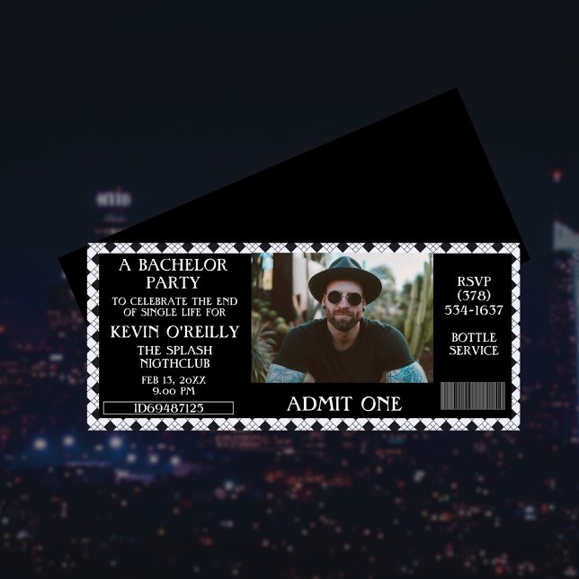 Tíquete de Convite para Fotografias de solteiro ou (Criador carregado)