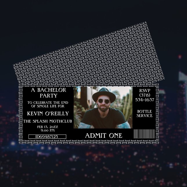 Tíquete de Convite para Fotografias de solteiro ou (Criador carregado)